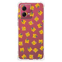 Doorzichtige Silicone Hoesje voor Motorola Moto G84 Katten Emojis