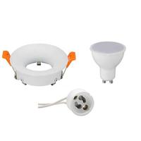 LED Spot Set - GU10 Fitting - Inbouw Rond - Mat Wit - 4W - Natuurlijk Wit 4200K - Ø85mm