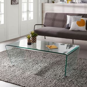 Kave Home glazen salontafel Burano, 120 x 60cm - Transparant