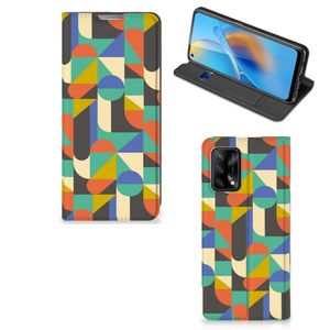 OPPO A74 4G Hoesje met Magneet Funky Retro