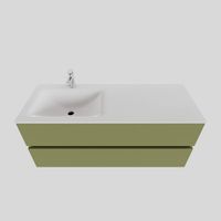 Badkamermeubel Solid Surface BWS Oslo 120x46 cm Links Mat Groen (met 1 kraangat)