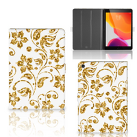 iPad 10.2 2019 | iPad 10.2 2020 | 10.2 2021 Tablet Cover Gouden Bloemen - thumbnail