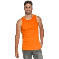 Oranje basic tanktop/singlet voor heren - thumbnail