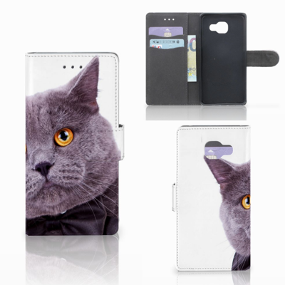Samsung Galaxy A5 2016 Telefoonhoesje met Pasjes Kat