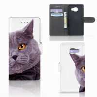 Samsung Galaxy A5 2016 Telefoonhoesje met Pasjes Kat
