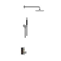 Hotbath Cobber IBS23 Regendoucheset inbouw - 35cm wandarm - 20cm ronde hoofddouche - staafhanddouche - chroom IBS23CR