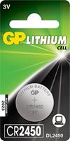 GP Lithium-batterijen CR2450 – oplaadbare batterij/batterij (610 mAh, lithium, 3 V, 5 mm, 2,45 cm, 6,6 g (0,233 oz)) zilver, blisterverpakking van 5 batterijen