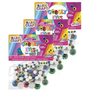 300x Hobby artikelen gekleurde googly eyes