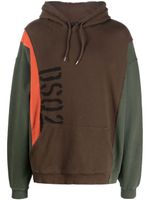 DSQUARED2 hoodie colour block à logo imprimé - Marron