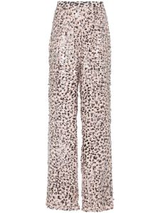 STYLAND pantalon droit à ornements de sequins - Rose