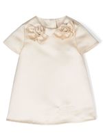 Elisabetta Franchi La Mia Bambina robe à fleurs appliquées - Or