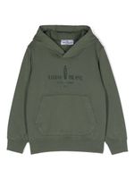 Stone Island Junior hoodie en coton à logo imprimé - Vert - thumbnail