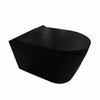 Salenzi Civita wandcloset toiletpot randloos mat zwart 50x35x36.5cm