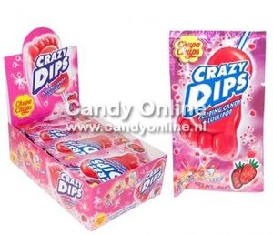 Chupa Chups Chupa Chups - Crazy Dips Aardbei Lolly + Knetter 24 Stuks