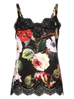 Dolce & Gabbana caraco en satin à imprimé floral - Noir