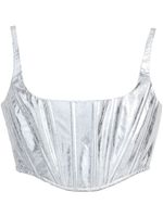 Marc Jacobs haut-bustier en cuir - Argent