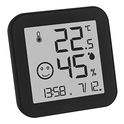 TFA Dostmann Digitale thermo-hygrometer Black & White, 30.5054.01, E-Ink display, binnentemperatuur, luchtvochtigheid, maximale min-waarden, tijd en datum, zwart