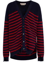 Marni cardigan rayé à col v - Noir