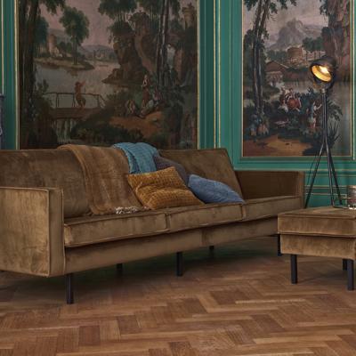 BePureHome Bank 'Rodeo' Velvet, 3-zits, kleur Honey (Geel)