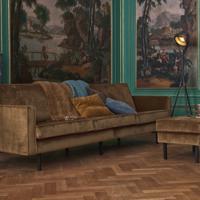 BePureHome Bank 'Rodeo' Velvet, 3-zits, kleur Honey (Geel)