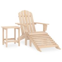 Tuinstoel Adirondack met voetenbank en tafel massief vurenhout