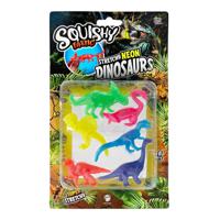 Squishy Tastic Super Stretch Neon Dino&apos;s, 6dlg. - thumbnail