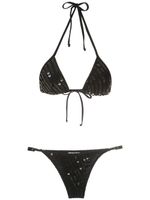 Amir Slama bikini à design brodé de sequins - Noir