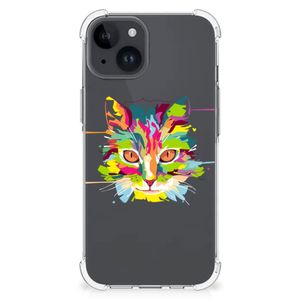 iPhone 15 Plus Stevig Bumper Hoesje Cat Color