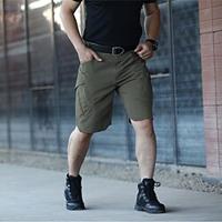 Voor heren Cargoshorts Wandelshorts Tactische shorts Militair Buiten Normale pasvorm waterdicht Sneldrogend Short / Broekje Donker kaki Zwart Jagen Klimmen Kamperen / wandelen / grotten verkennen S M Lightinthebox