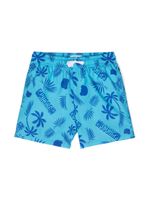 Moschino Kids short de bain à logo imprimé - Bleu