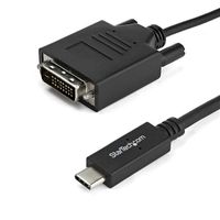 StarTech.com USB-C naar DVI adapter kabel 2 m 1920x1200 zwart - thumbnail