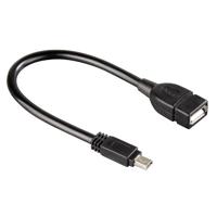 Hama 75039626 Mini-USB-naar-USB-adapter (mini-USB-stekker (type B) naar USB-aansluiting (type A), 0,15 m, zwart