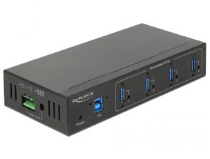 Delock 63309 Externe Industrie Hub 4 x USB 3.0 Type-A met 15 kV ESD-bescherming