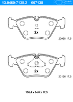 Remblokkenset, schijfrem ATE, u.a. für Jaguar, Daimler