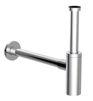 Kirchhoff Design sifon, afvoer, afvoergarnituur voor wastafel en wastafel, geursluiting met reinigingsopening, flessensifon, afvoerbuis, 98166210, chroom