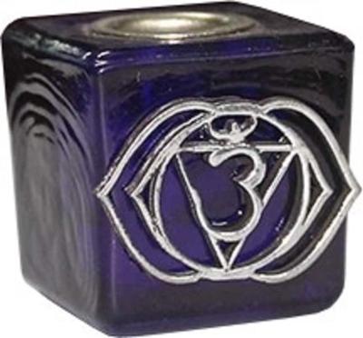 Blauwe Kubusvormige Kaarshouder 6e Chakra Derde Oog