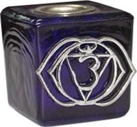 Blauwe Kubusvormige Kaarshouder 6e Chakra Derde Oog