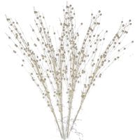 4x stuks gouden glitter kunstbloemen kunsttak 76 cm met LED verlichting - thumbnail