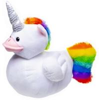 LG-Imports knuffeleendhoorn meisjes 23 cm pluche wit