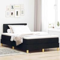 vidaXL Boxspringbed met matras en LED stof zwart 120x200 cm