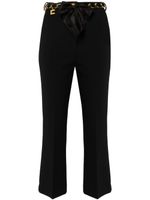 Elisabetta Franchi pantalon évasé à taille ceinturée - Noir