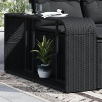 Opbergschappen 2 st poly rattan zwart - thumbnail