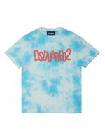 DSQUARED2 KIDS t-shirt tie-dye à logo imprimé - Bleu