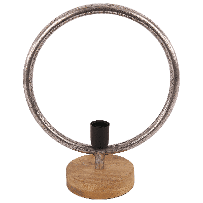 Tafellamp Global 34 cm 1 Lichts Ruw Nickel Industrieel