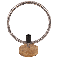 Tafellamp Global 34 cm 1 Lichts Ruw Nickel Industrieel