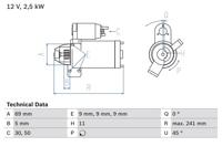 Startmotor / Starter BOSCH, Spanning (Volt)12V, u.a. für BMW