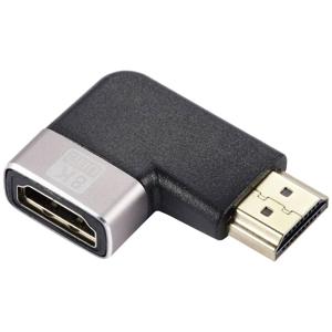 SpeaKa Professional SP-11302008 HDMI Adapter [1x HDMI-stekker - 1x HDMI-bus] Zwart, Zilver UHD 8K @ 60 Hz, UHD 4K @ 120 Hz 90° haaks naar links