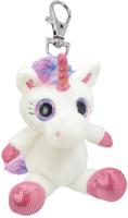 Arditex sleutelhanger Unicorn meisjes 10 cm pluche wit/roze