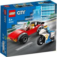 Lego City 60392 Achtervolging Auto op Politiemotor - thumbnail