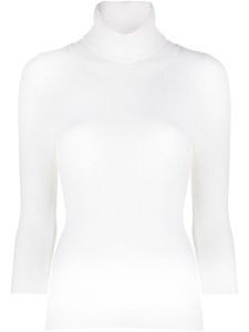 ASPESI ribbed-knit roll-neck knitted top - Blanc